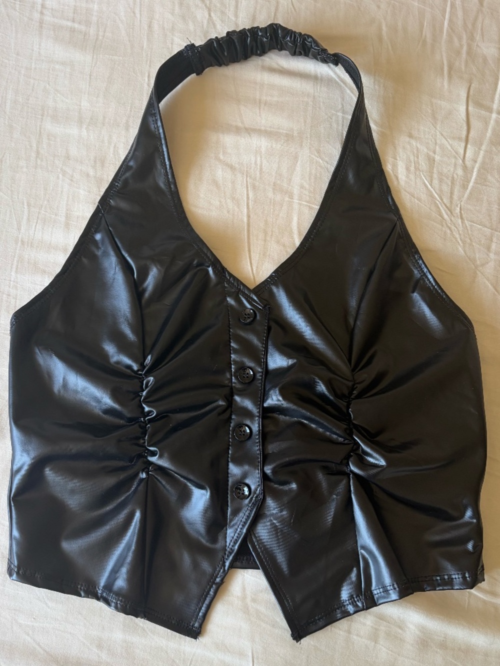 Faux Leather Halter Top